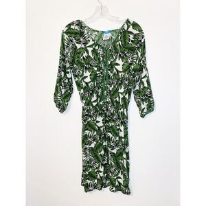 Ocean Pacific Tropical Print Green Mini Dress Size Small 6-8